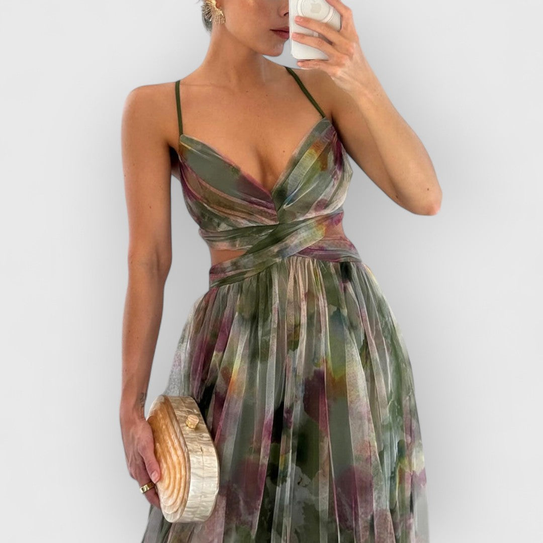Maxi dress with floral print