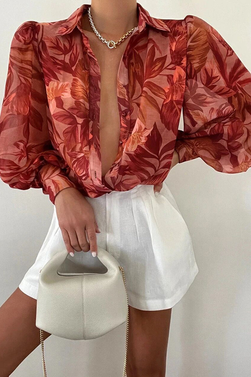 Floral Puff Sleeve Blouse