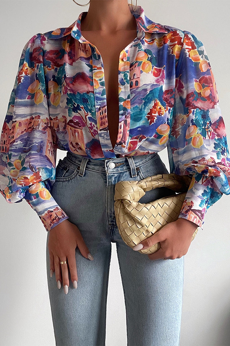 Floral Puff Sleeve Blouse