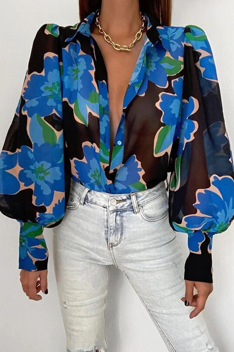 Floral Puff Sleeve Blouse