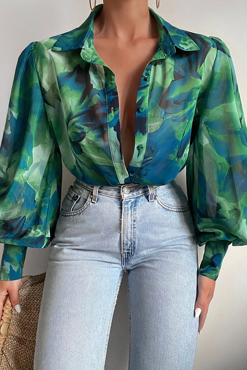 Floral Puff Sleeve Blouse