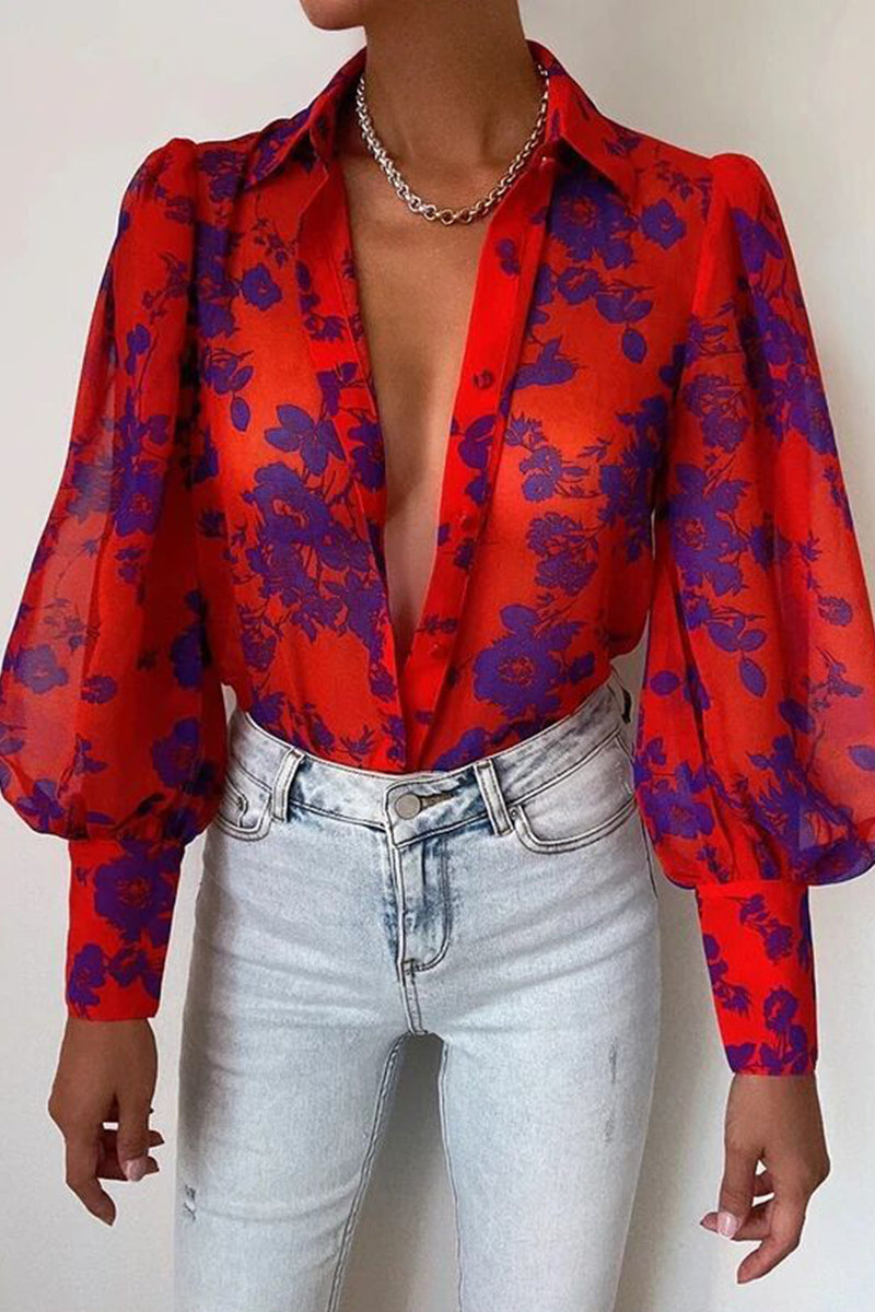 Floral Puff Sleeve Blouse