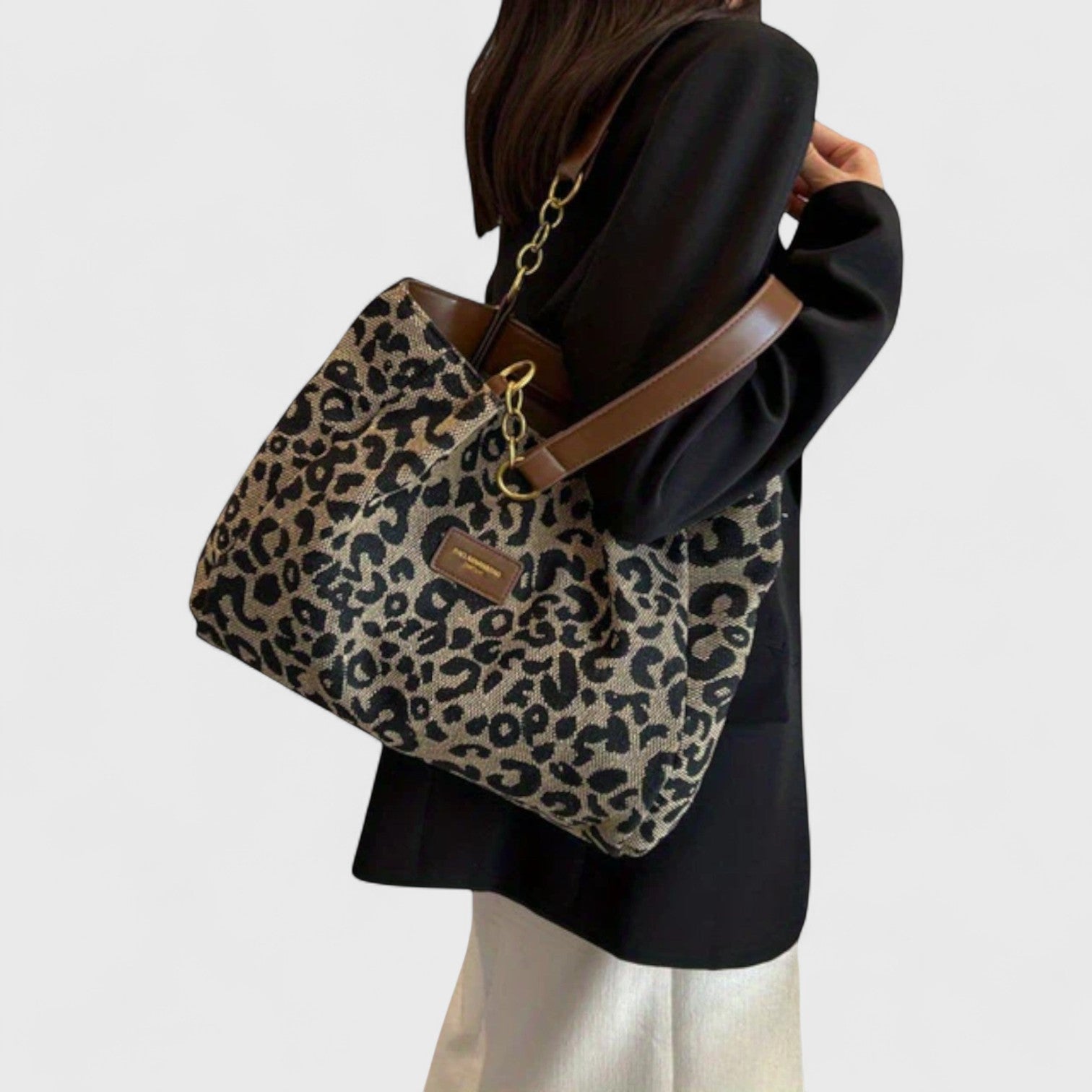 Elegant Leopard Canvas Tote