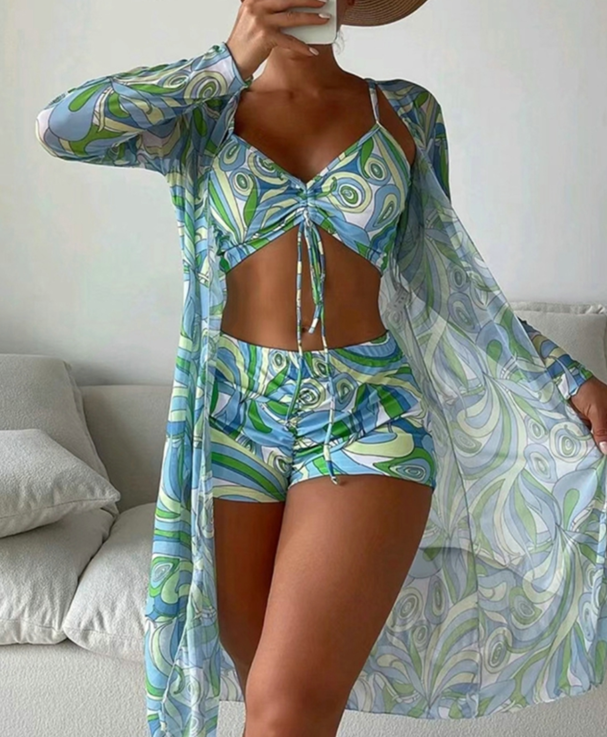Floral Fantasy 3-Piece Bikini Set