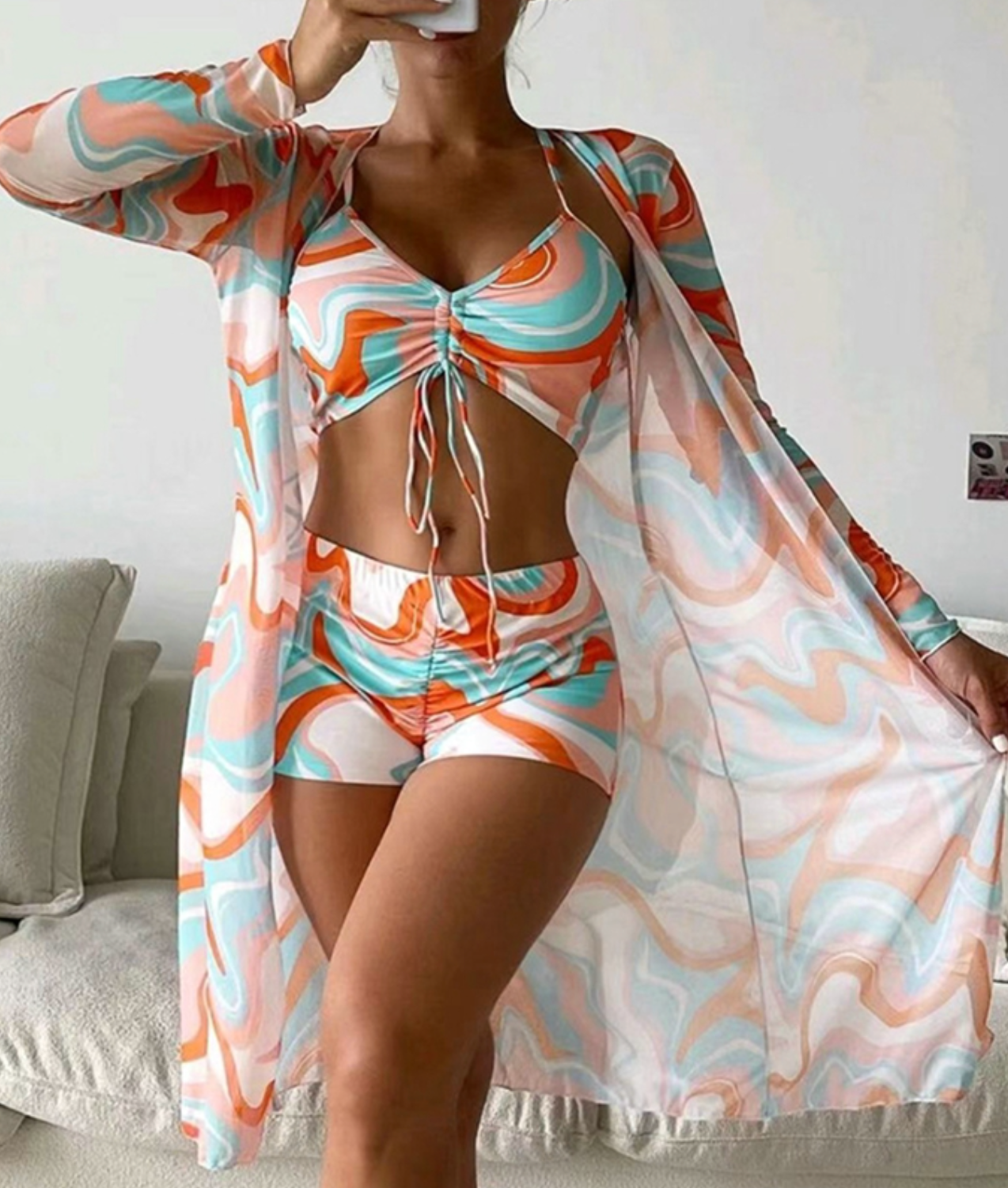 Floral Fantasy 3-Piece Bikini Set