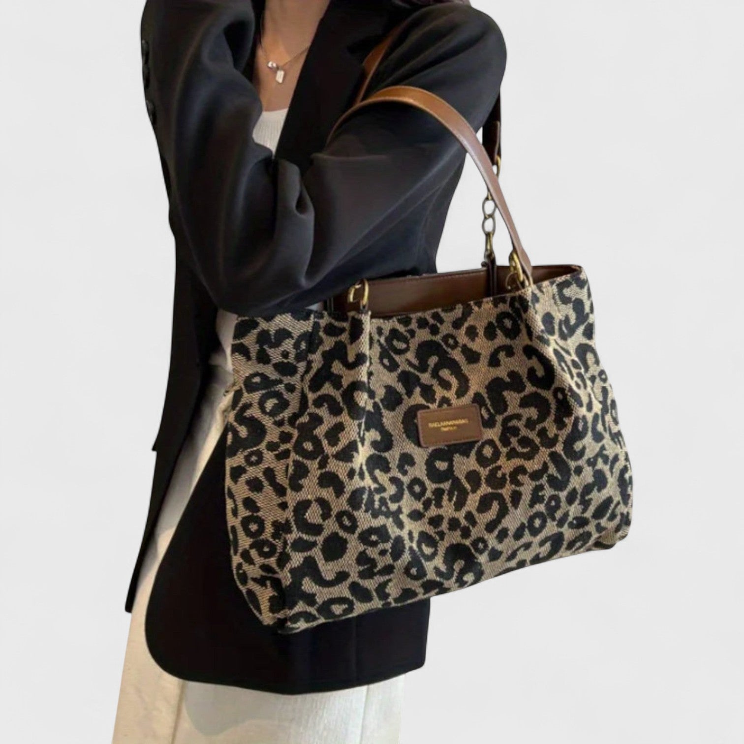 Elegant Leopard Canvas Tote