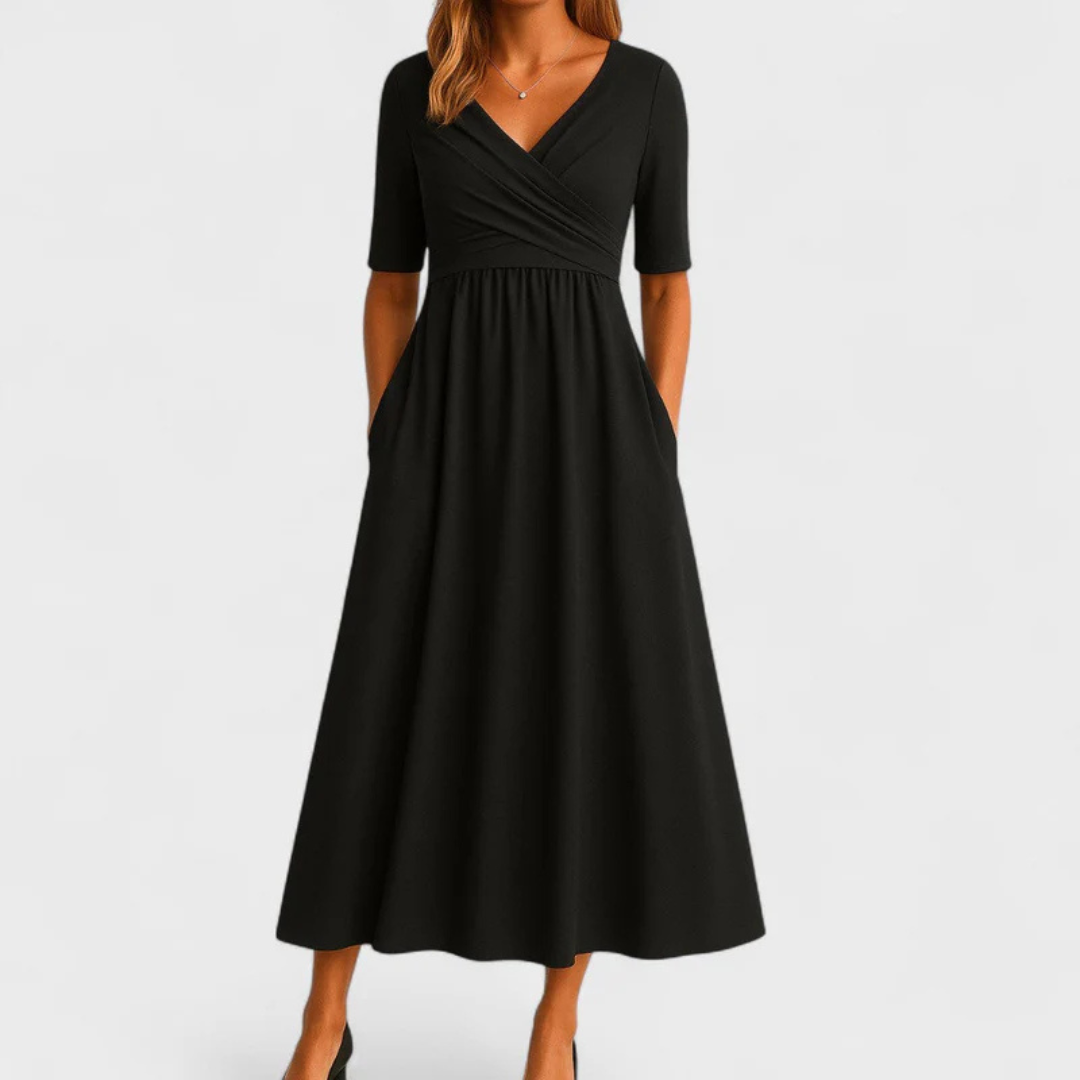 Crossed dress with short sleeves
