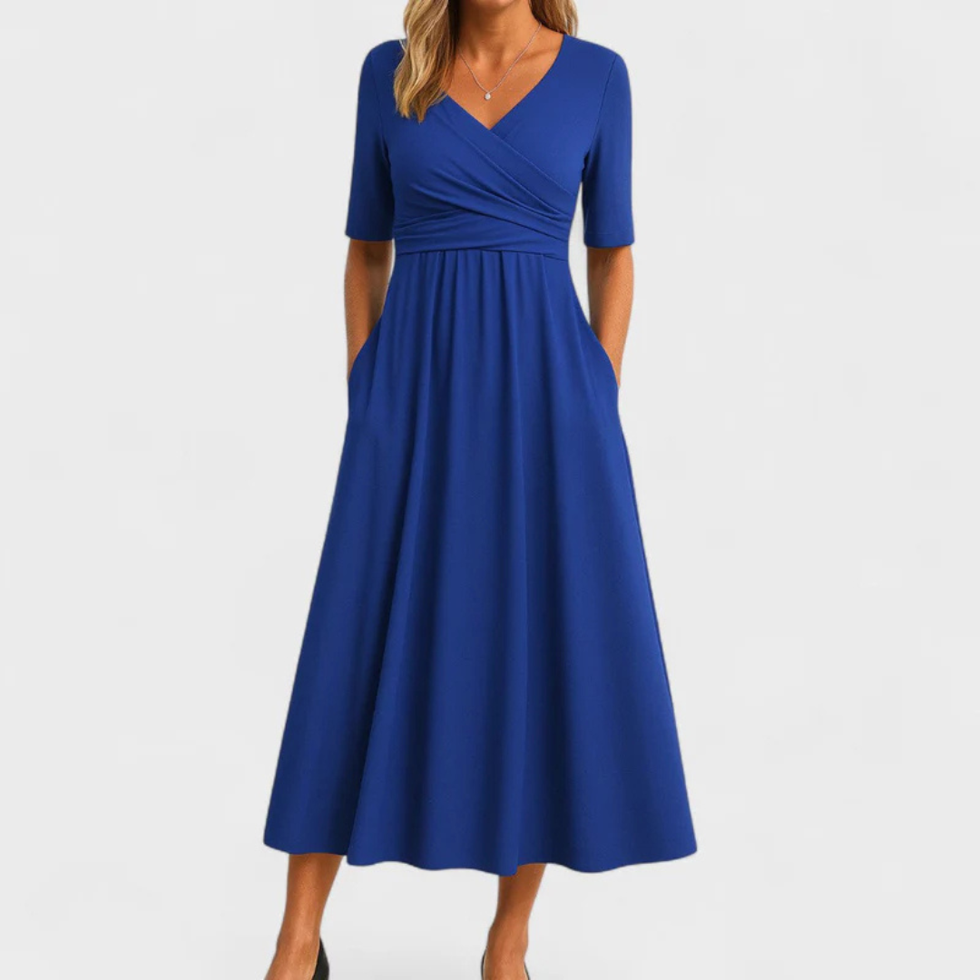 Crossed dress with short sleeves