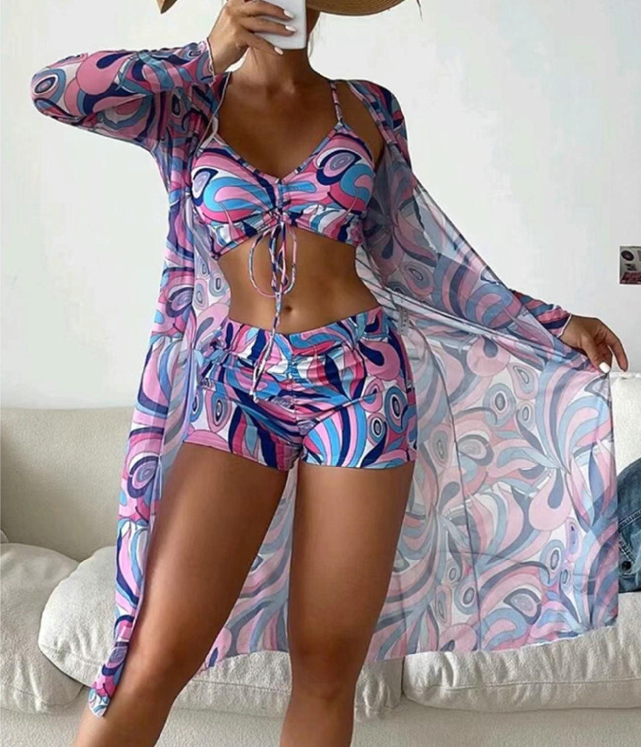 Floral Fantasy 3-Piece Bikini Set