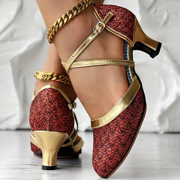 Elegant Chunky Heel Sandal
