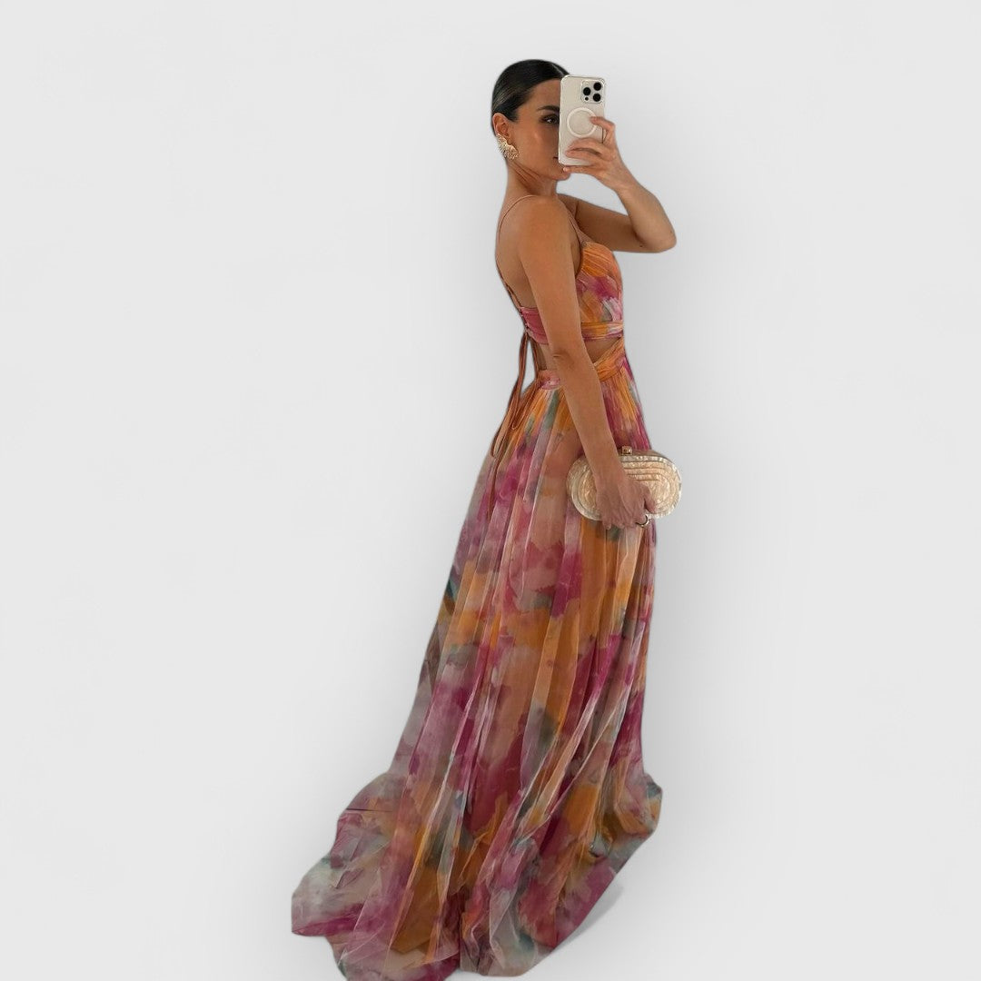 Maxi dress with floral print