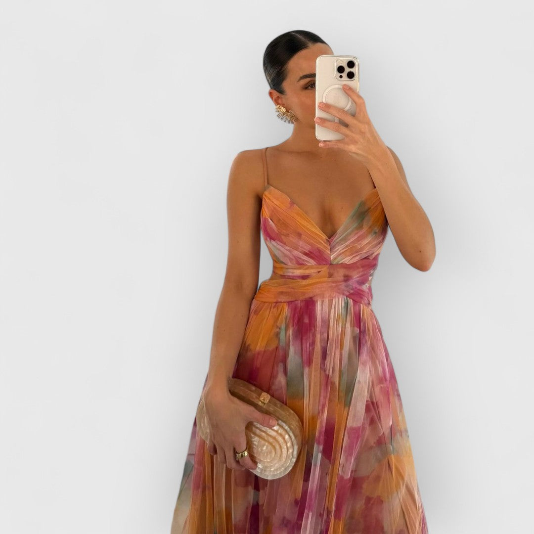 Maxi dress with floral print