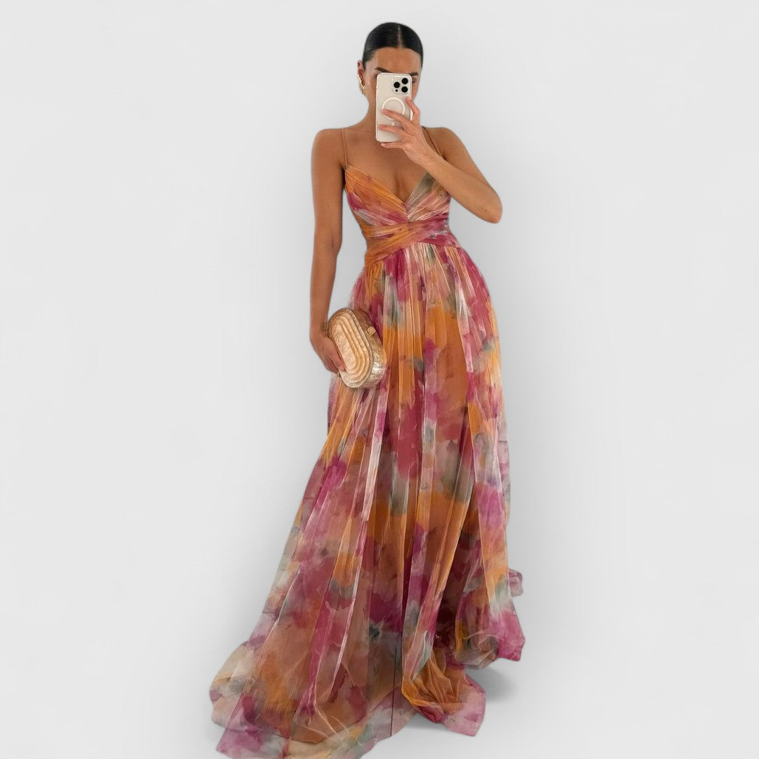 Maxi dress with floral print
