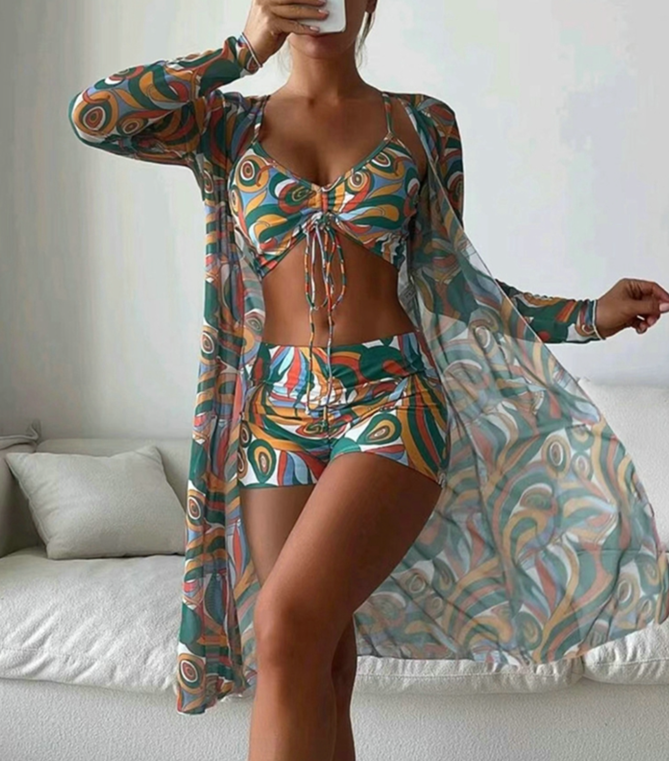 Floral Fantasy 3-Piece Bikini Set