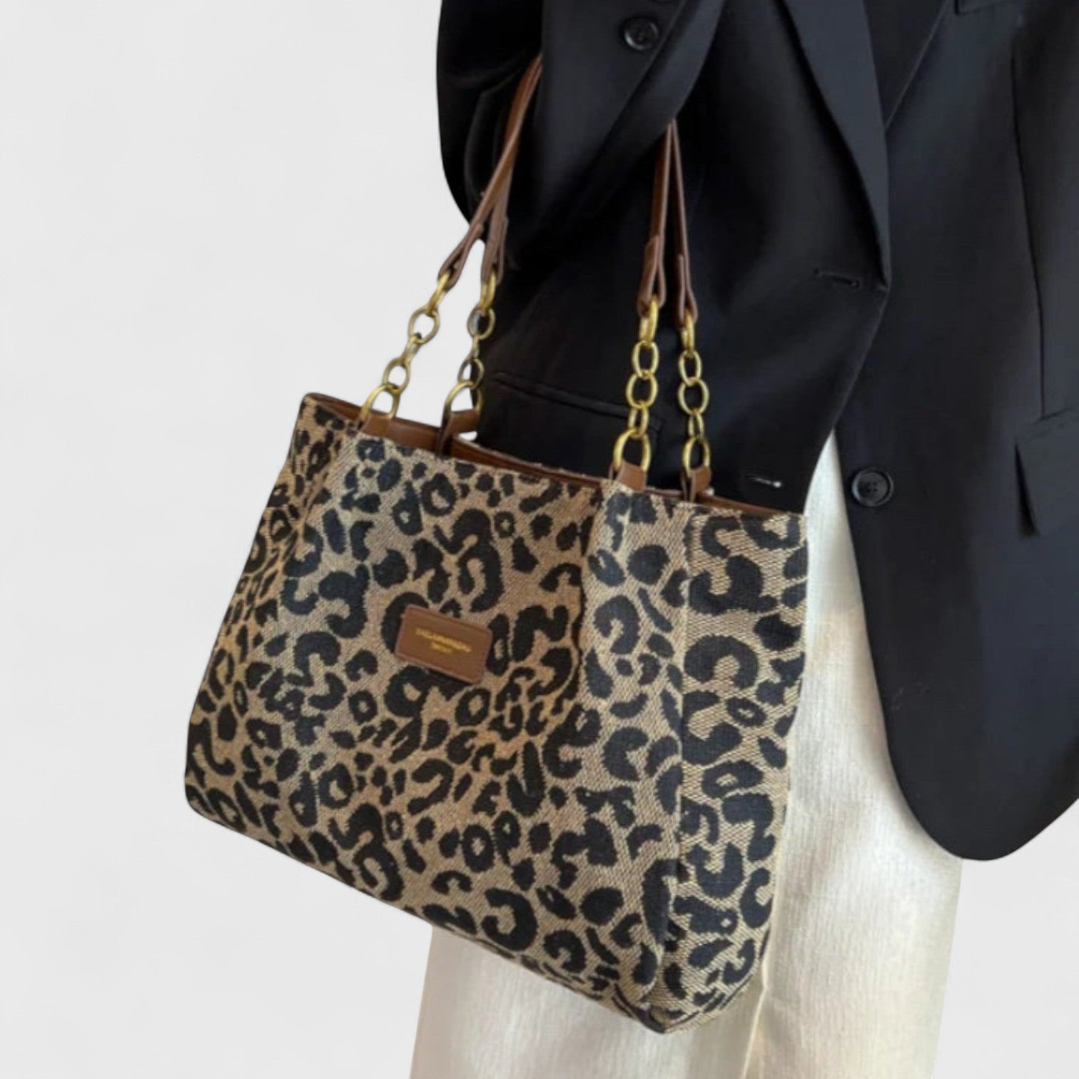 Elegant Leopard Canvas Tote