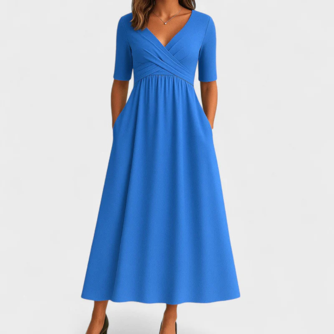 Crossed dress with short sleeves
