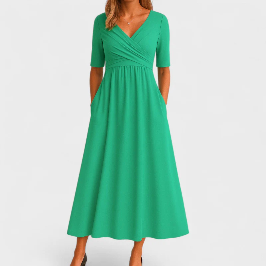 Crossed dress with short sleeves