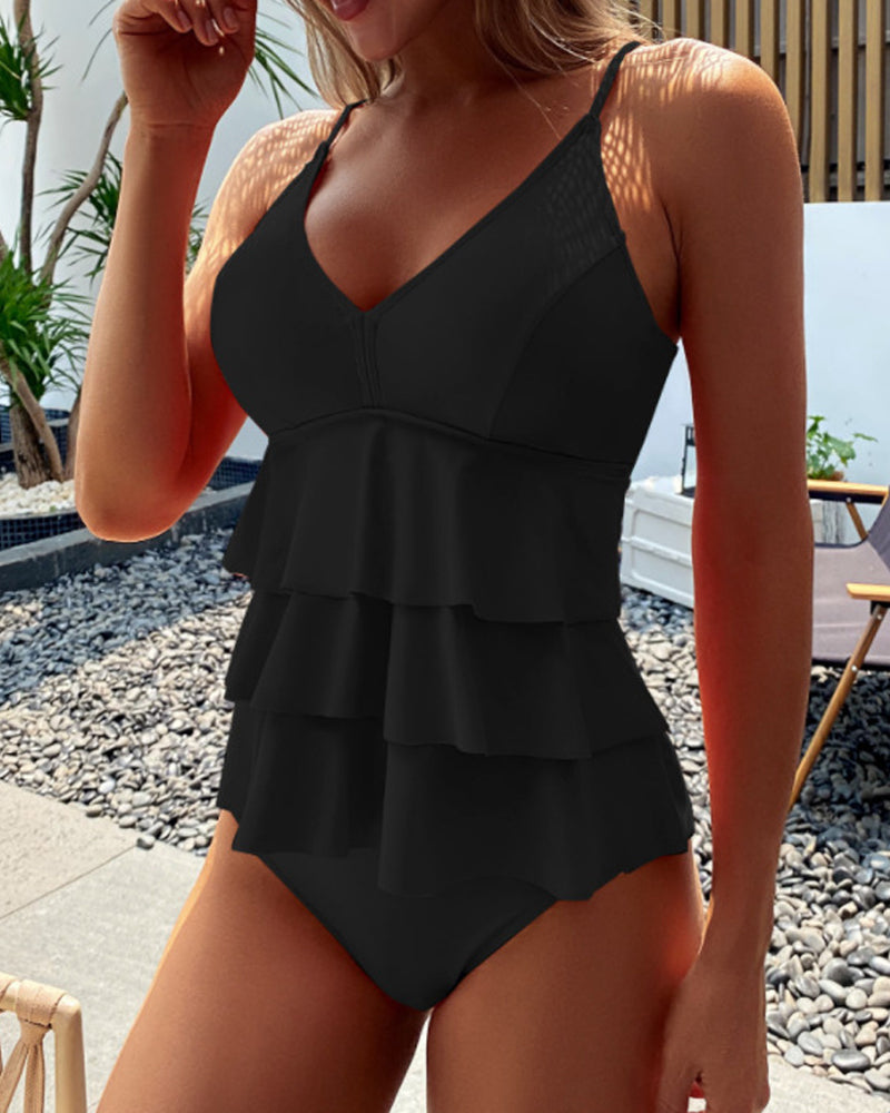 Chic Swimsuit with Trendy Ruffles