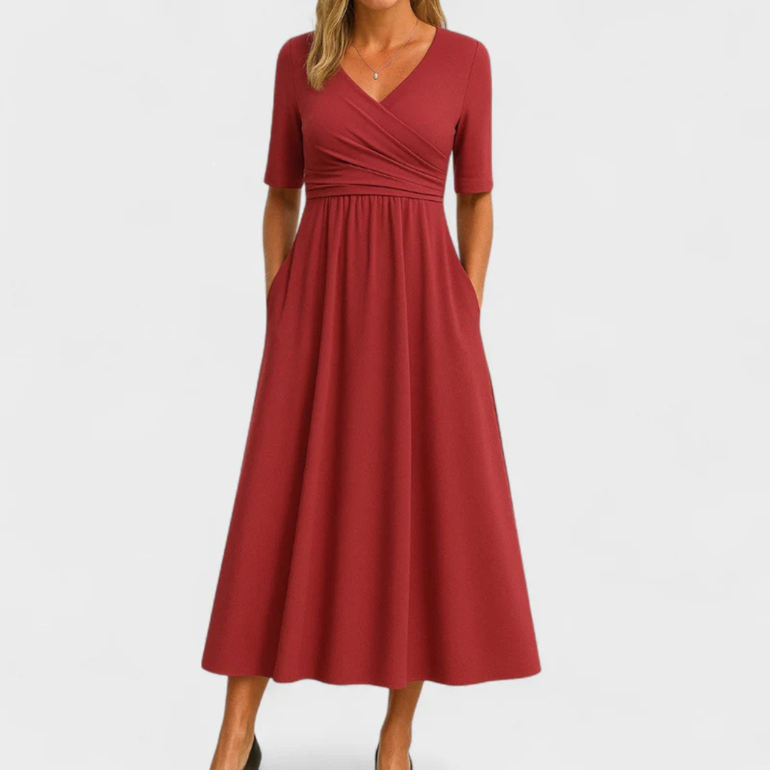 Crossed dress with short sleeves