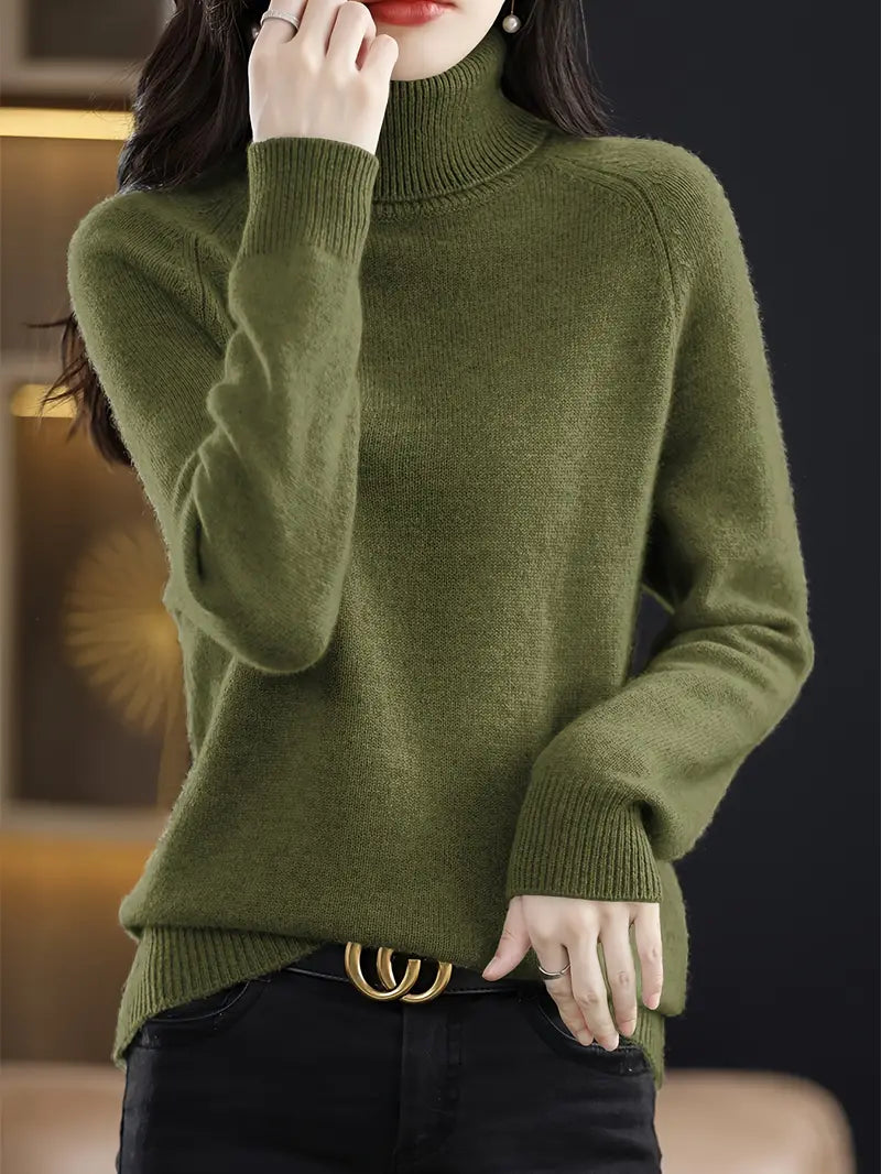 Elegant Raglan Turtleneck Sweater