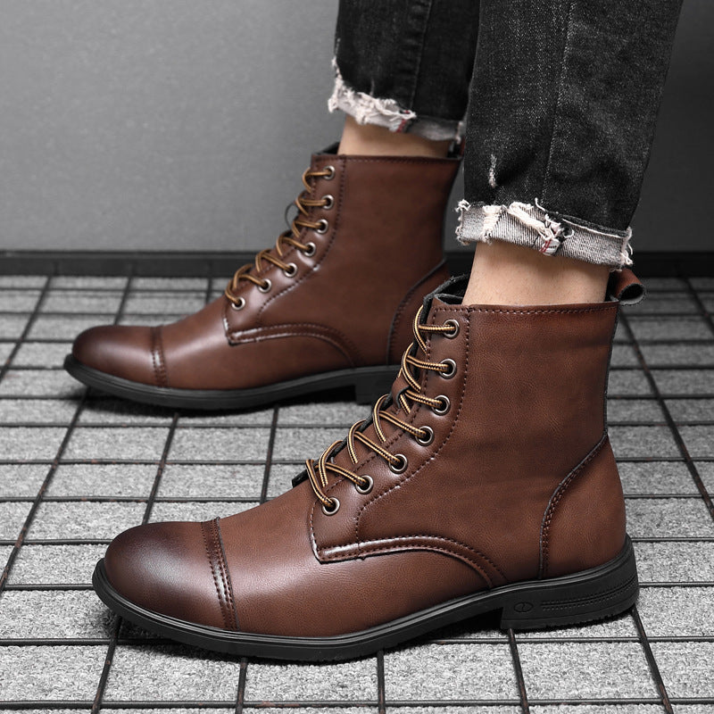 Faux Leather Ankle Boots
