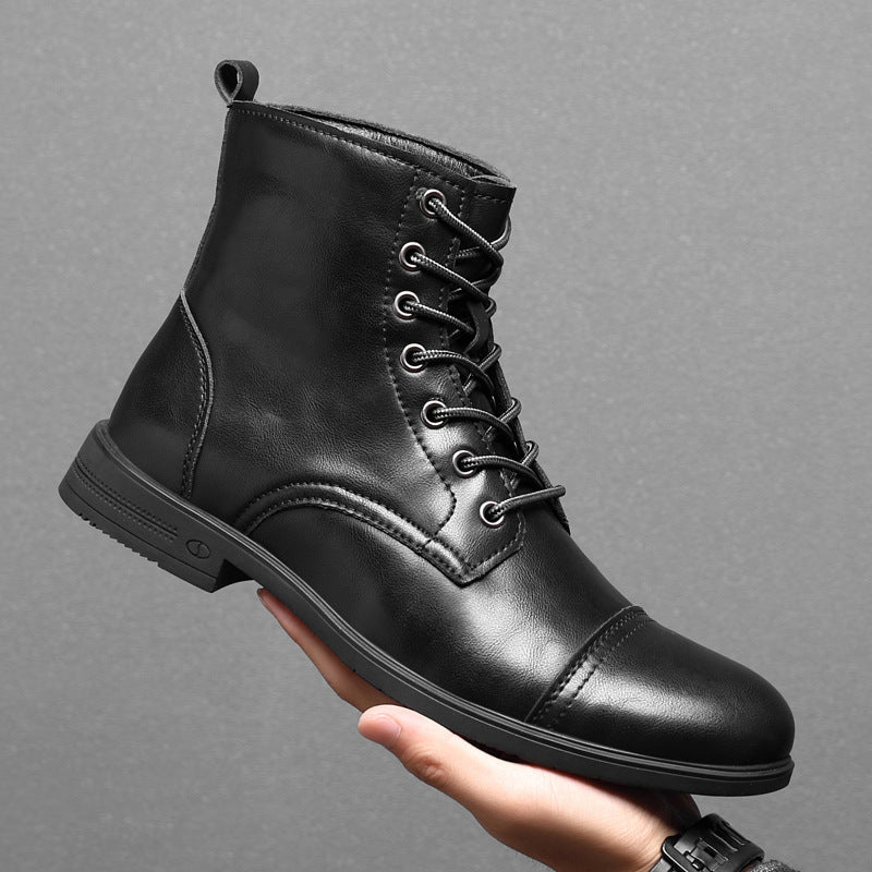 Faux Leather Ankle Boots
