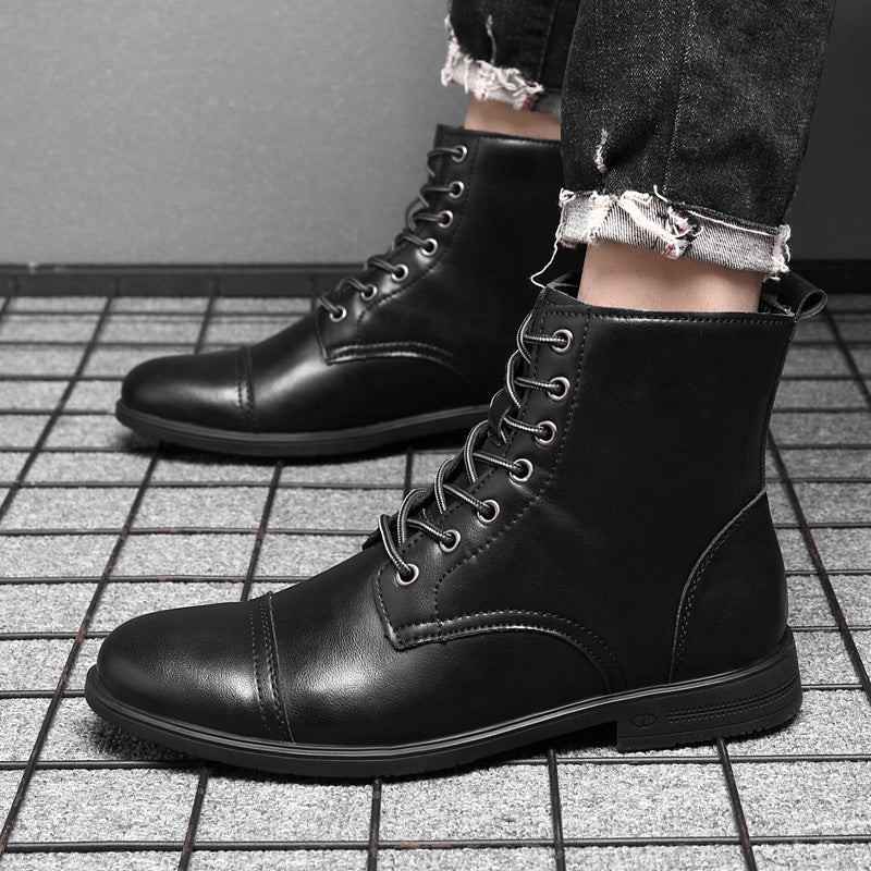 Faux Leather Ankle Boots