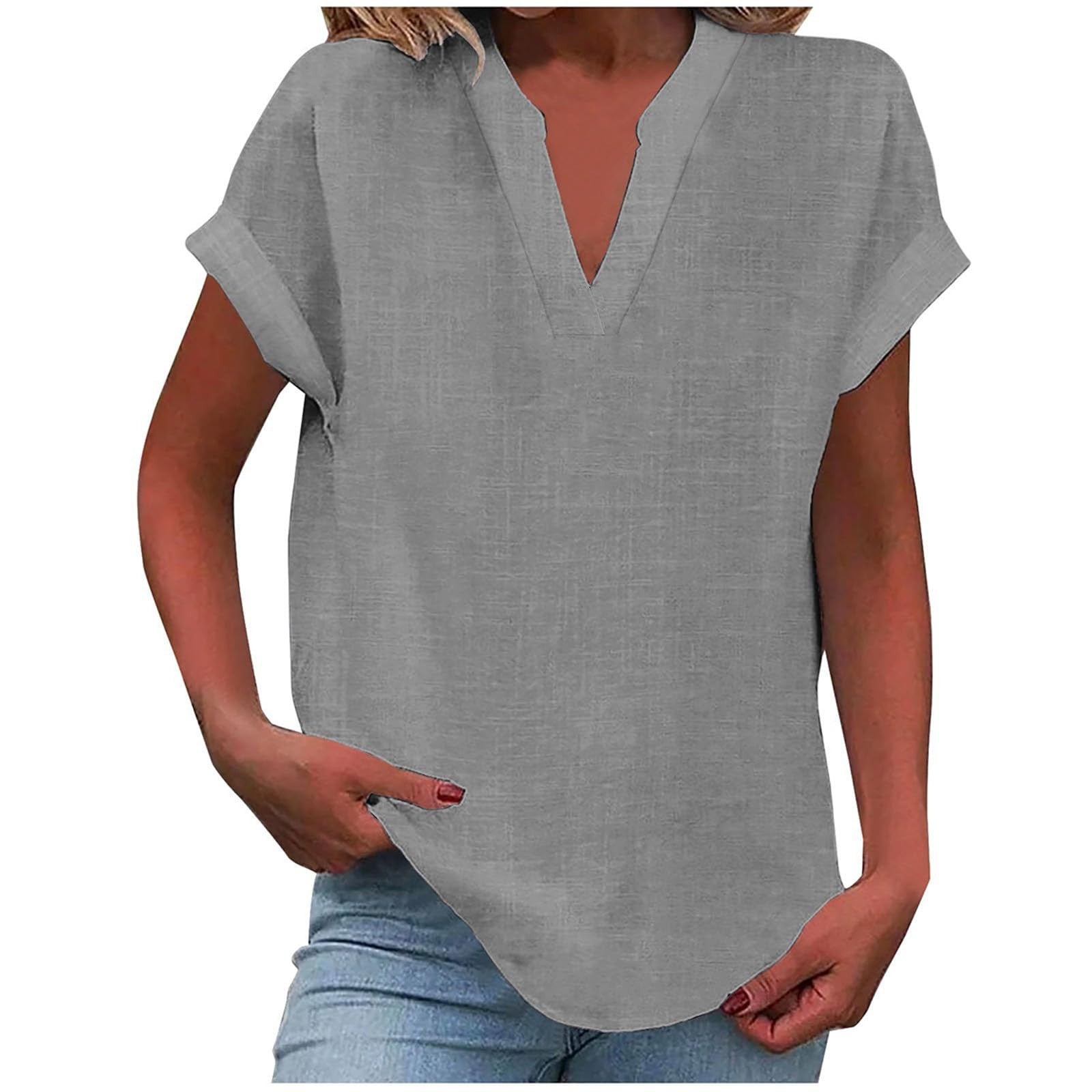 RELAXED V-NECK BLOUSE
