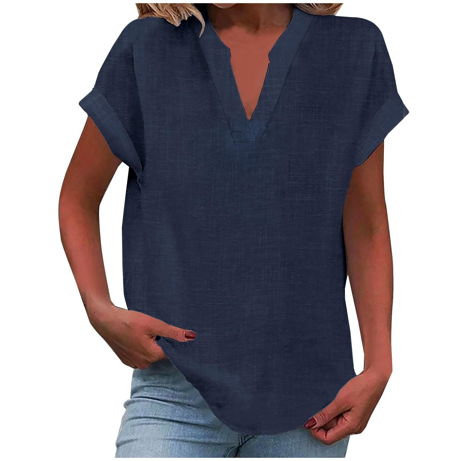 RELAXED V-NECK BLOUSE
