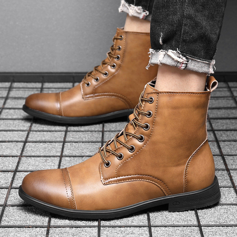 Faux Leather Ankle Boots