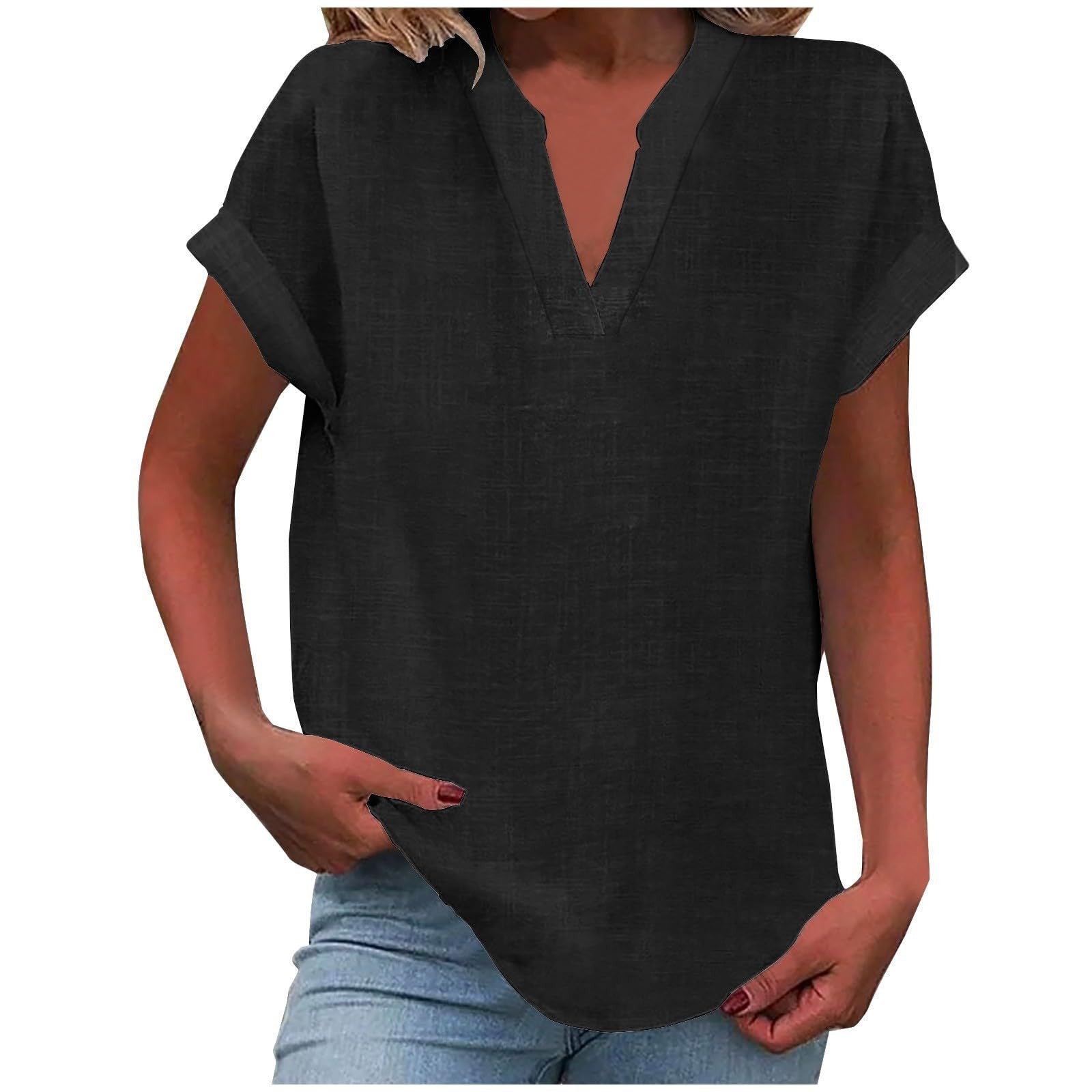 RELAXED V-NECK BLOUSE