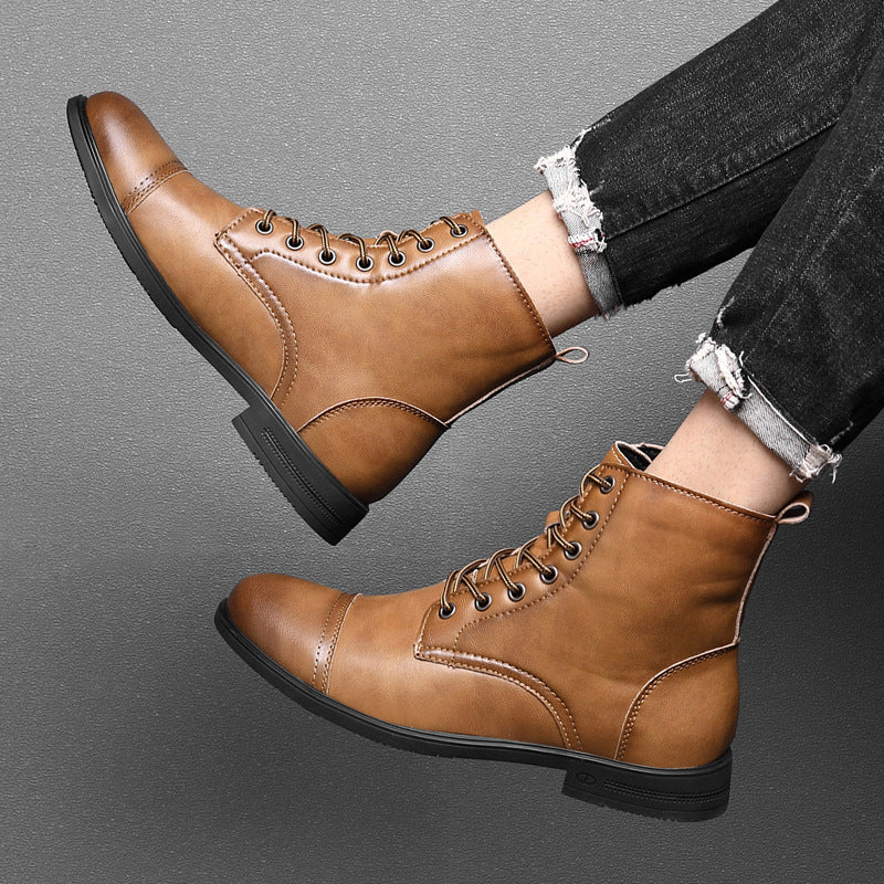 Faux Leather Ankle Boots