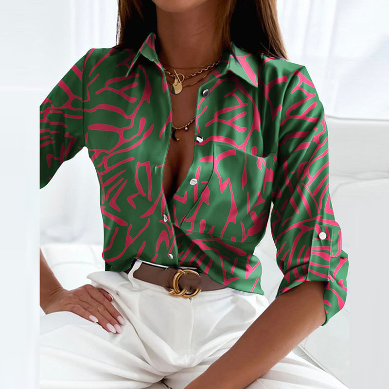 Elegant Blouse with Lapel Collar