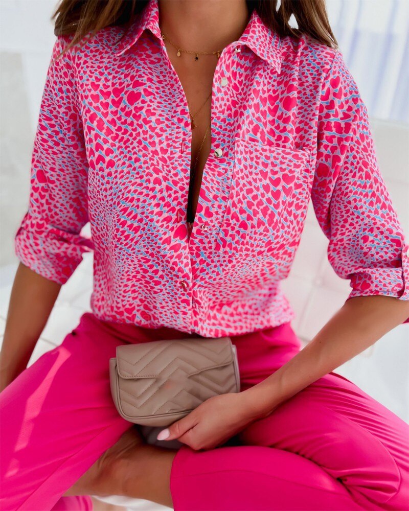 Chic Long-Sleeve Blouse with Button Detail