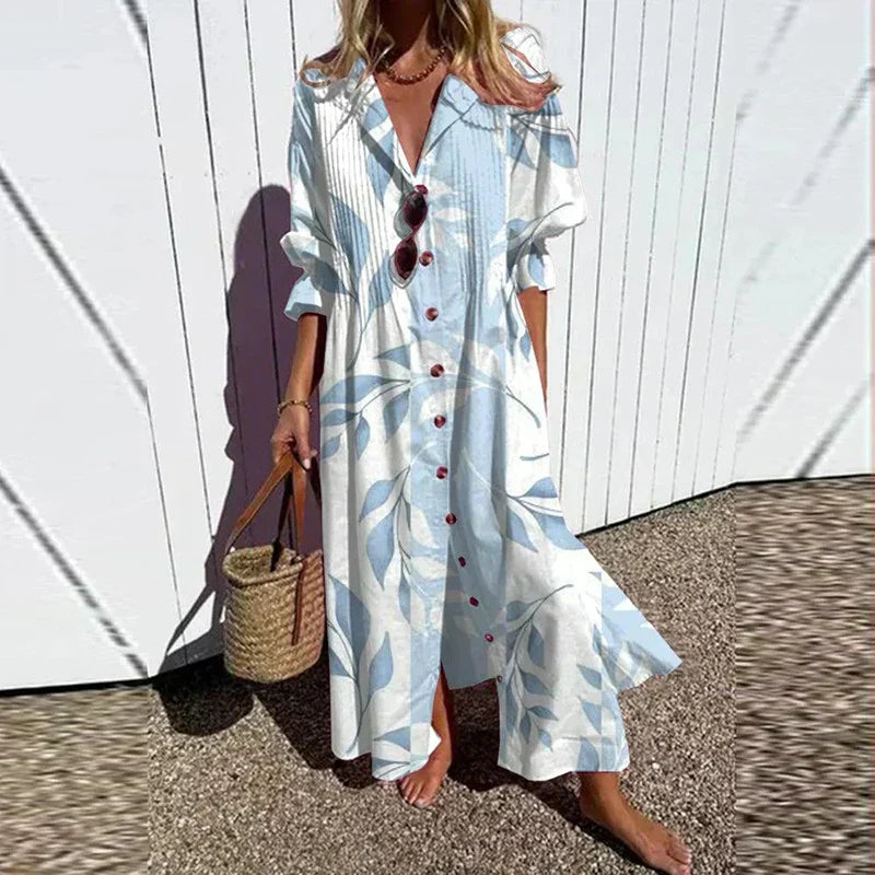 Bohemian Puff Sleeve Maxi Dress