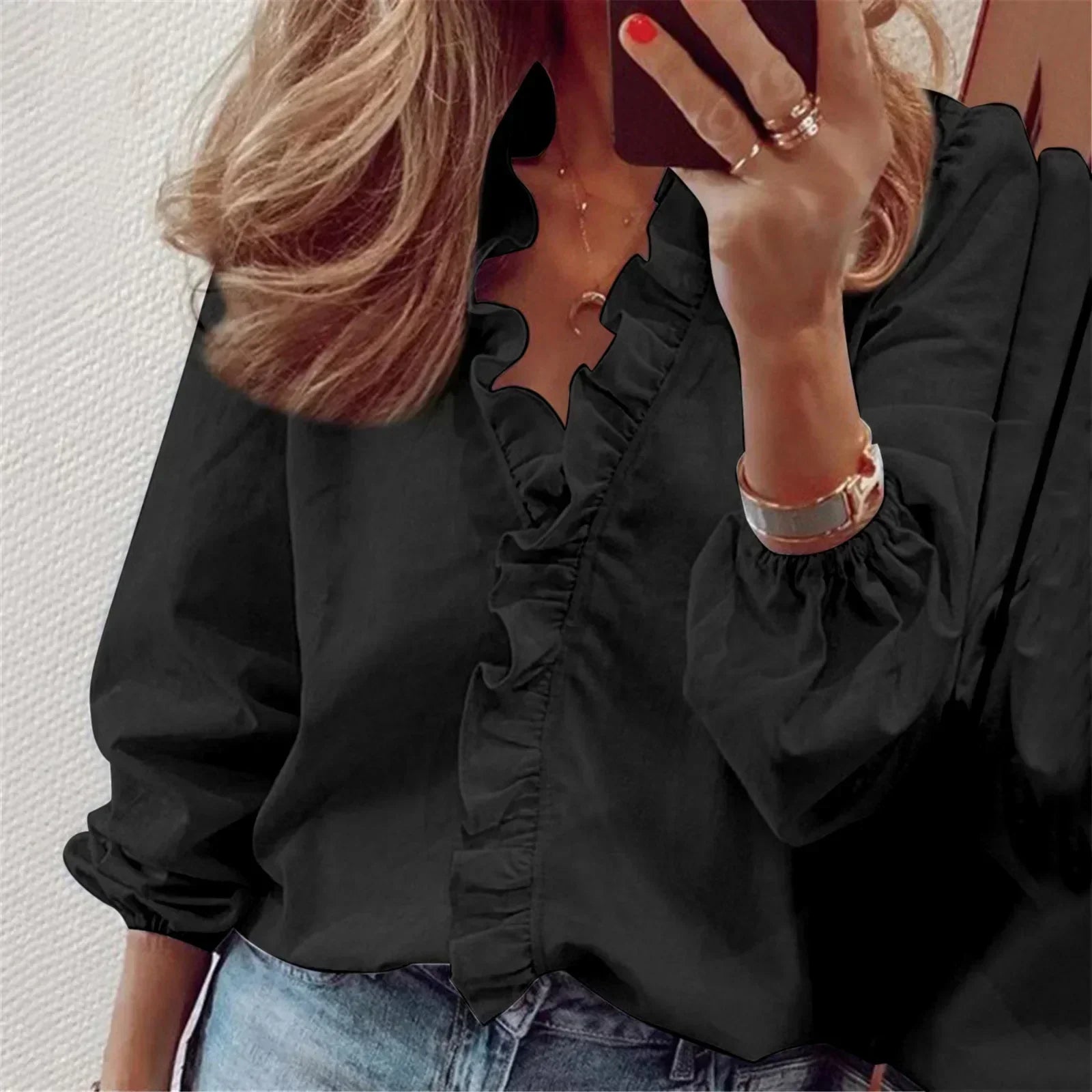 Elegant Long-Sleeve Blouse