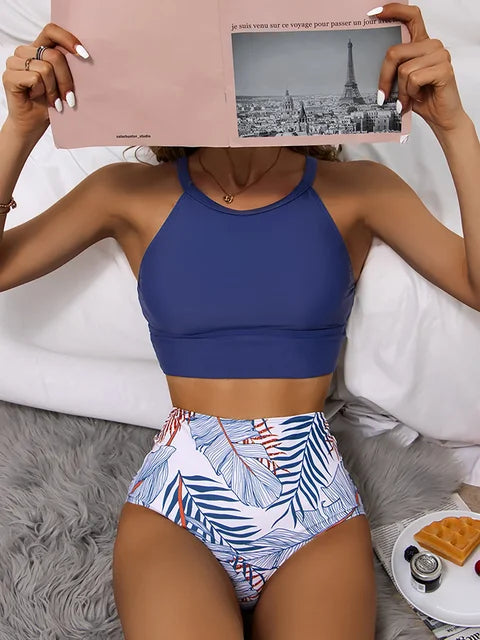 Elegant High-Waisted 2-Piece Swimsuit