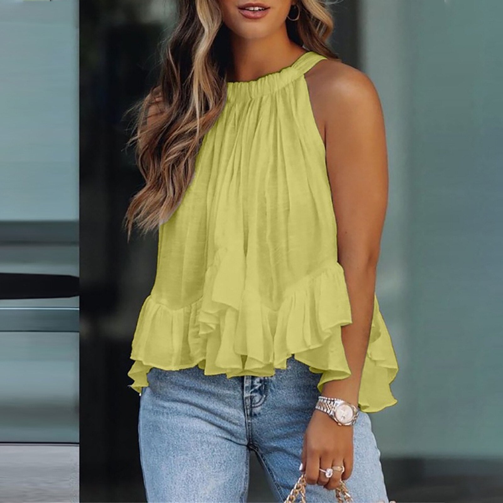 Textured Ruffle Blouse
