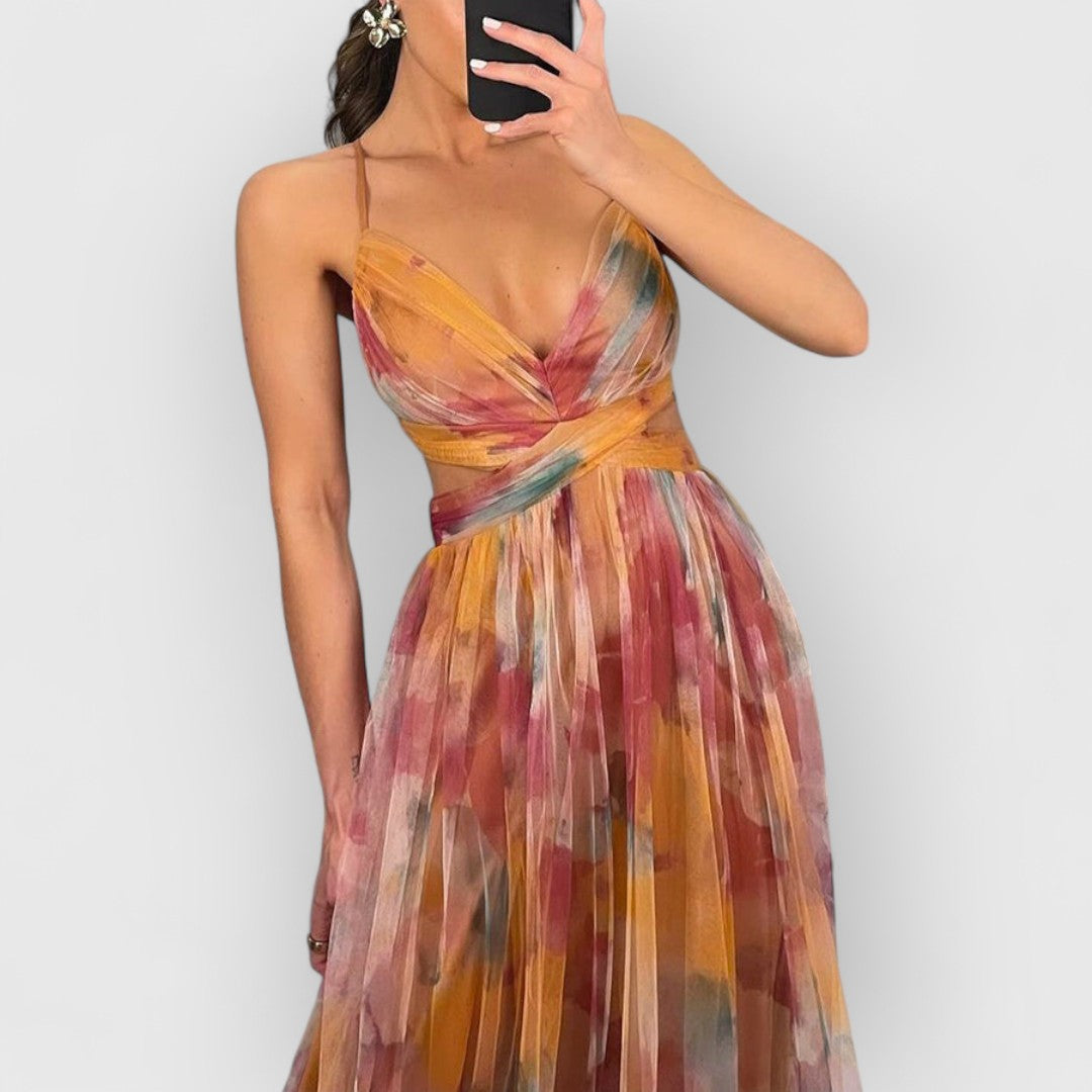 Maxi dress with floral print