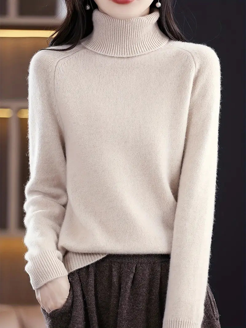 Elegant Raglan Turtleneck Sweater