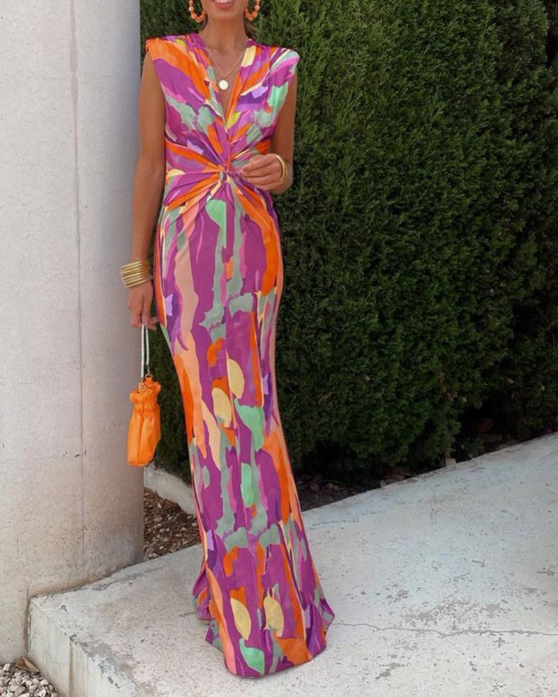 Sleeveless Maxi Dress with Tied Detail