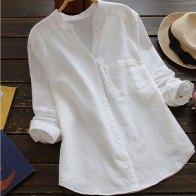 Elegant Linen Long-Sleeve Blouse