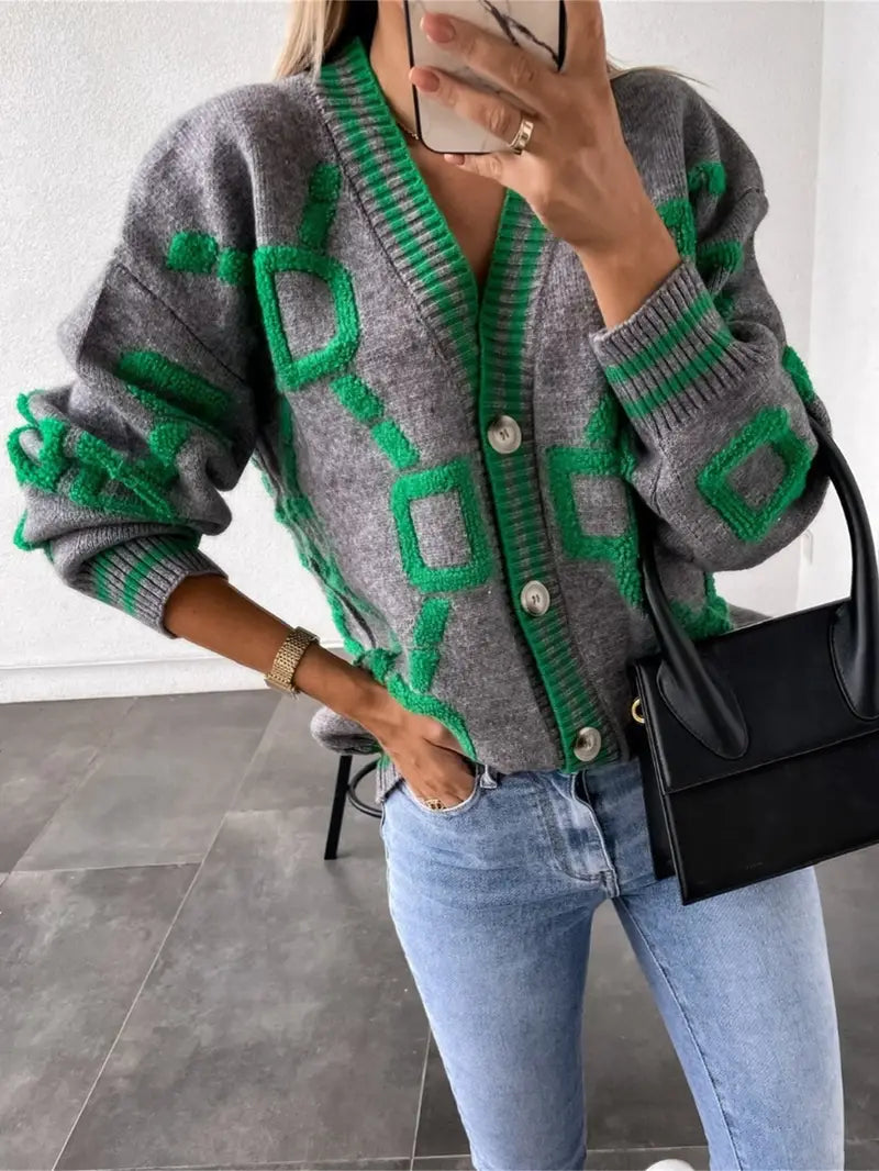 Colorblock Knit Cardigan