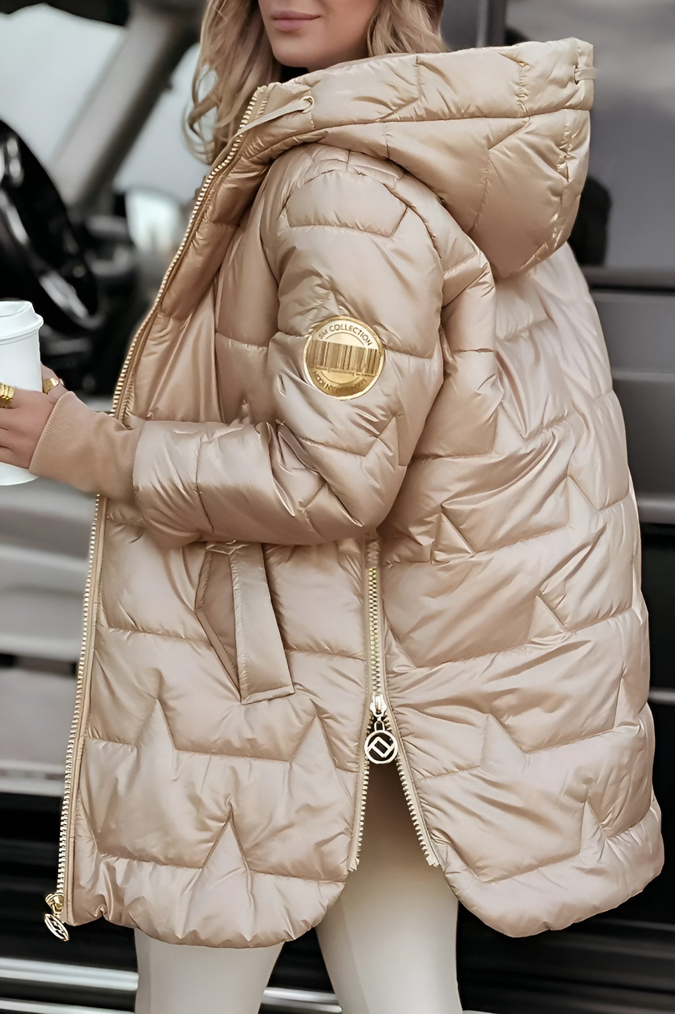 Elegant Padded Coat with Hood