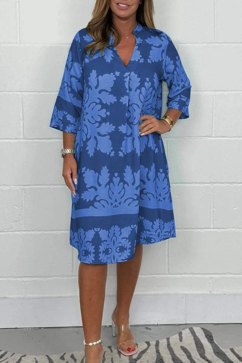 Elegant Printed Midi Dress
