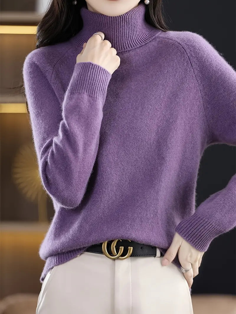 Elegant Raglan Turtleneck Sweater