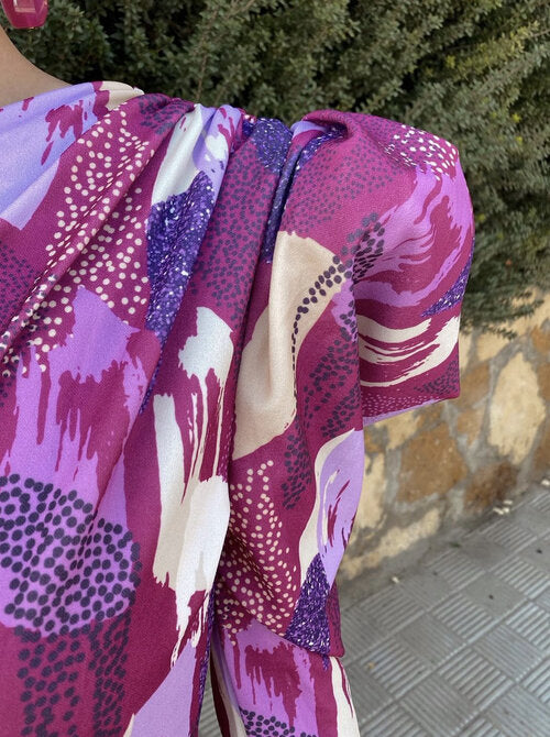 Purple One-Shoulder Midi Dress for Women