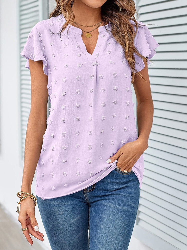 Chic Patchwork Blouse with Ruffled Accents