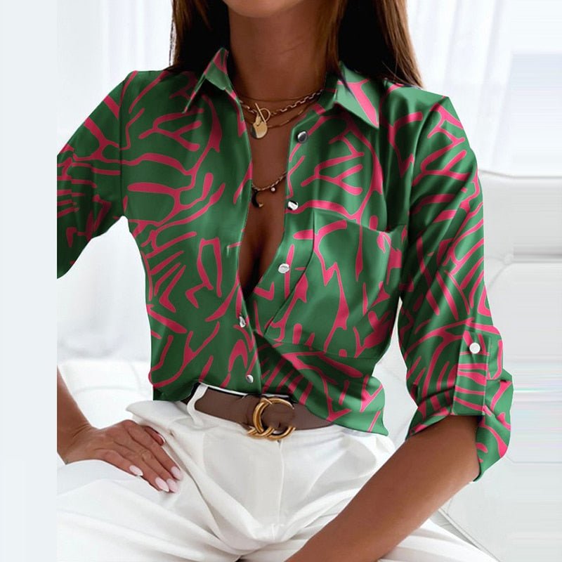 Elegant Blouse with Lapel Collar