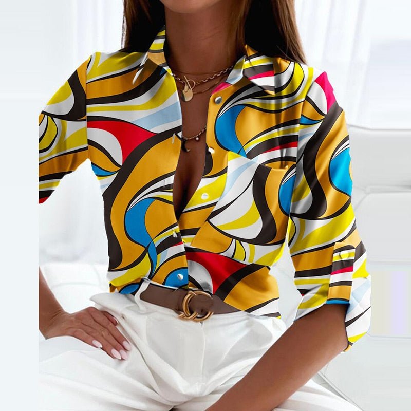 Elegant Blouse with Lapel Collar